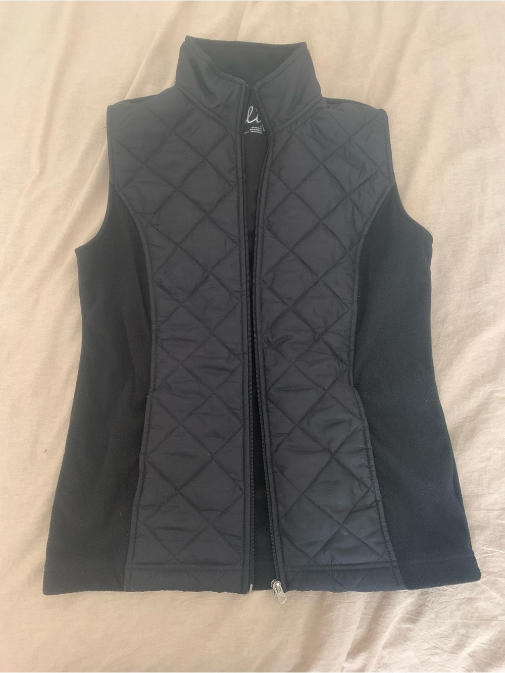 Made for life Black Quilted Knit-Panel Vest